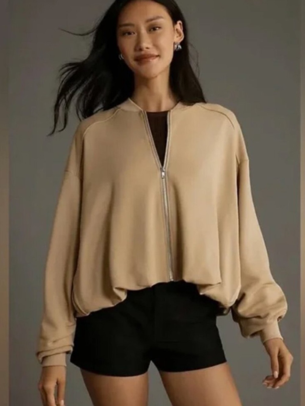 Pilcro Anthropologie Cropped Bomber Bubble Jacket